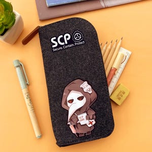 SCP Foundation Pencil Case: SCP049, MTF-9 Tailed Fox, SCP682, Multiple Designs Available SCP 049