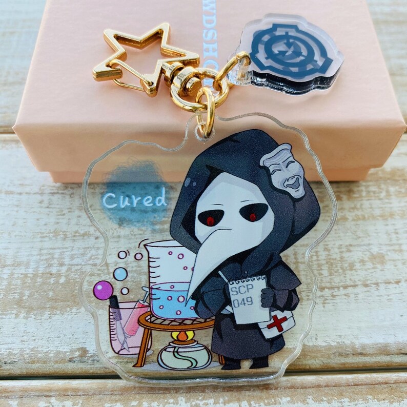 SCP foundation Keychain  SCP fans work keychain049 keychain SCP049 Acrylic