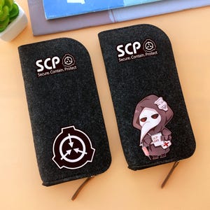 SCP Foundation Pencil Case: SCP049, MTF-9 Tailed Fox, SCP682, Multiple Designs Available
