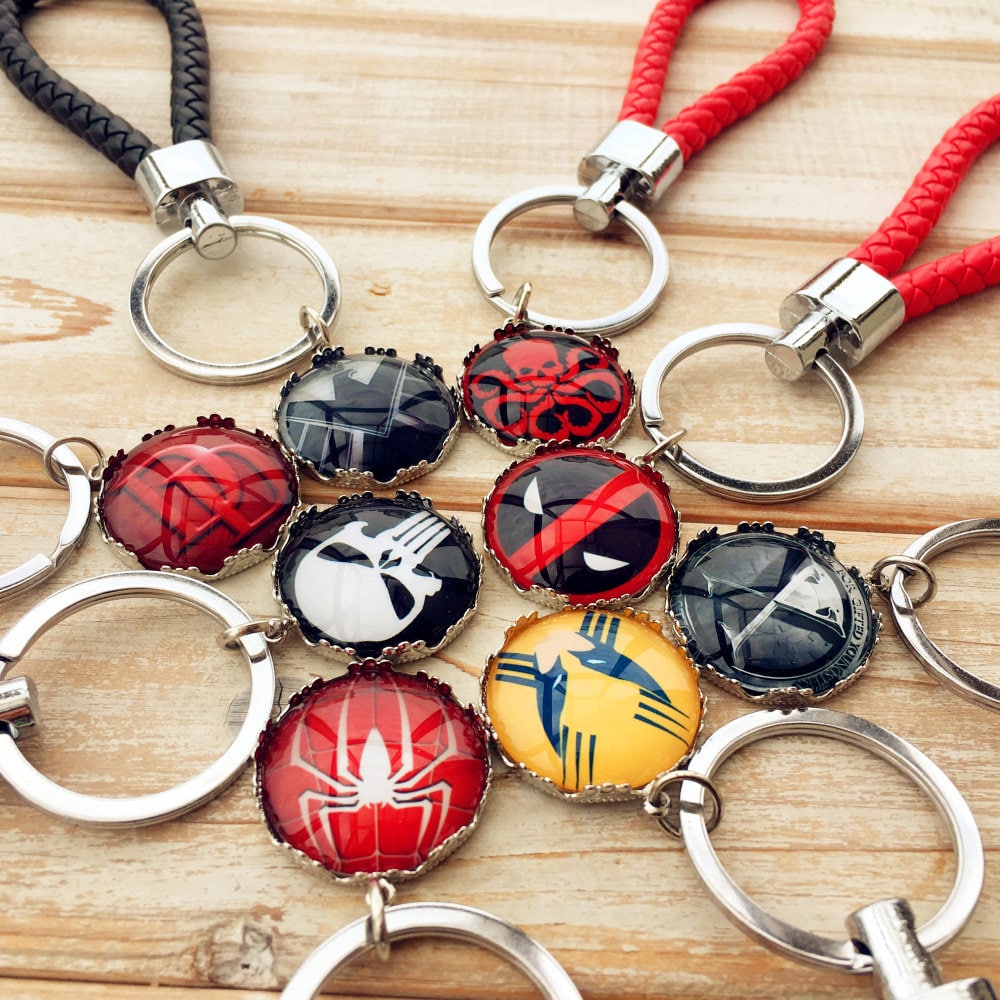 Superhero Keychain Super hero keychain spiderman keychain Etsy