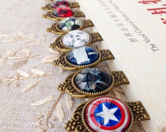 Superhero bookmark, Avengers bookmark, Coppery Metal Bookmark, gift for book lovers