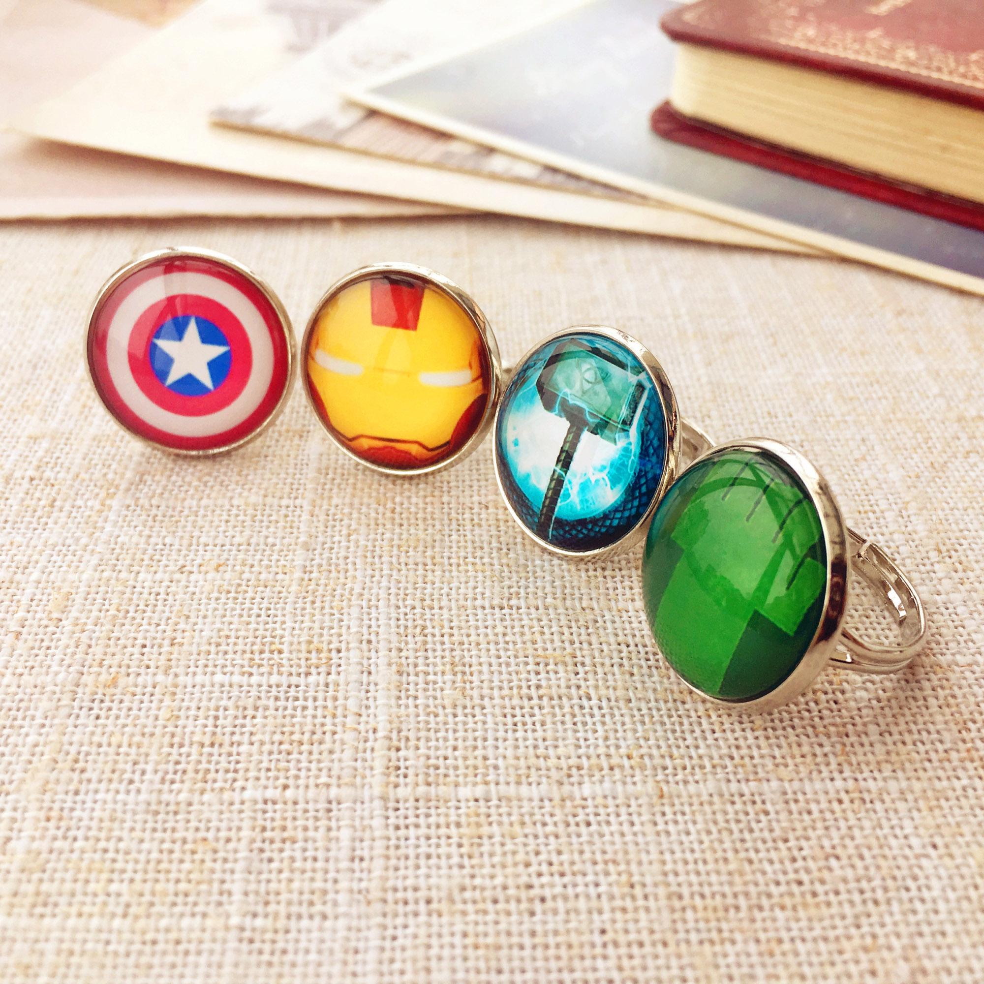 Avengers Superhero Ring: Adjustable Steel Signet Ring, Multiple ...