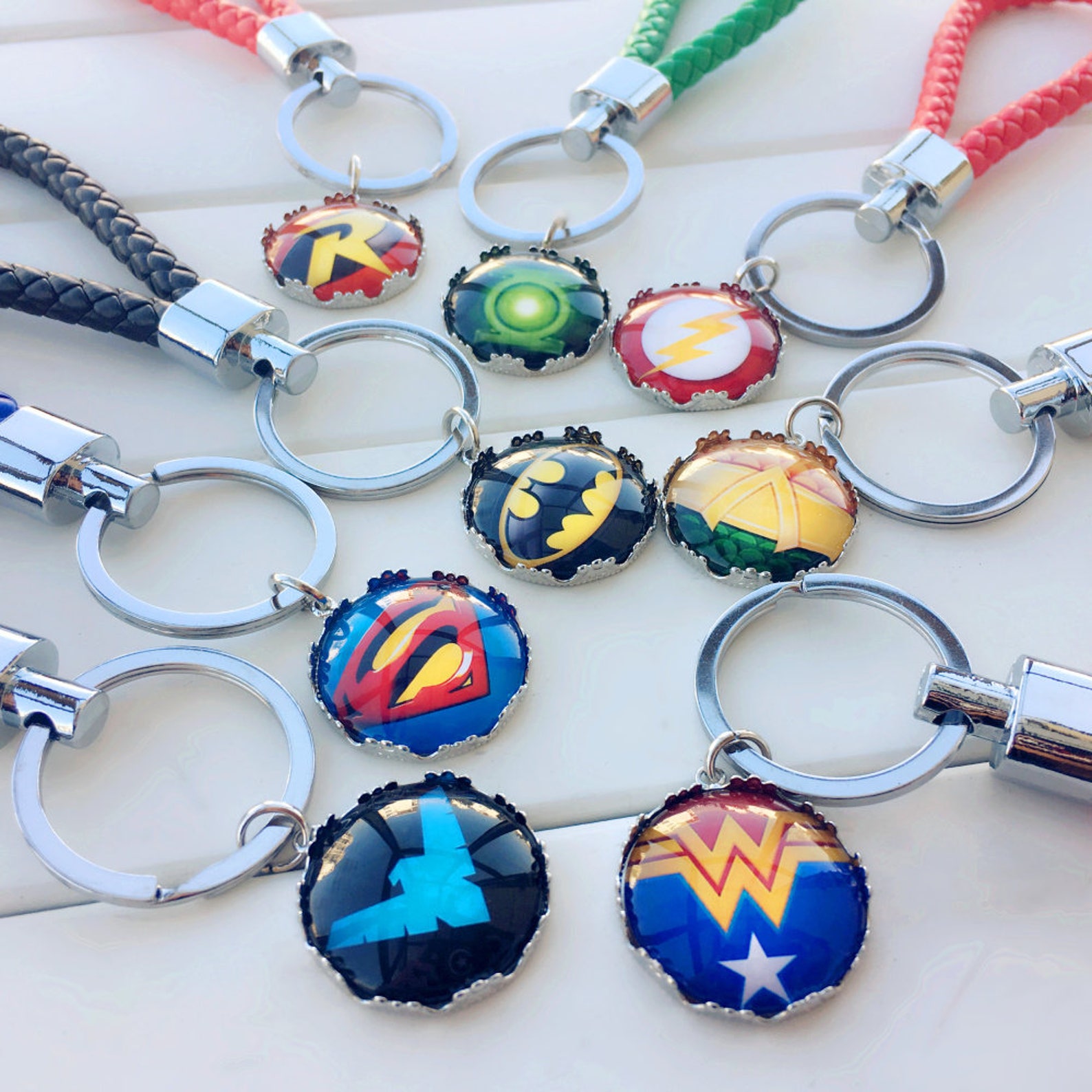Superhero keychain Justice League Keychain Etsy