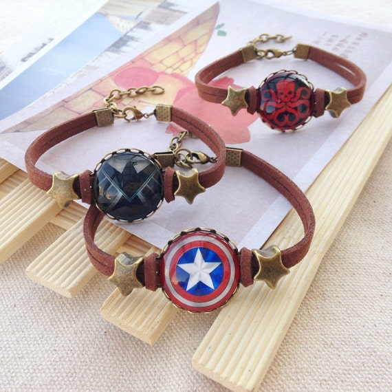 Marvel Avengers Captain America Silver Bangle Bracelet Halloween Cosplay  Party | eBay