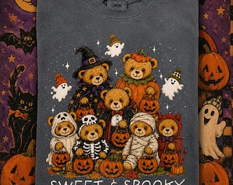 Comfort Colors® 90s Halloween Shirt, Trick or Treating 90s Bears T-Shirt, Nostalgia Grandmacore Tee