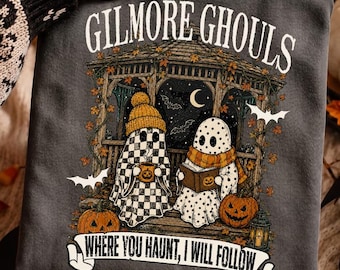 Gilmore Ghouls Sweatshirt / Short Sleeve Shirt, Ghost Halloween Sweatshirt, Cozy Fall Crewneck, Comfort Colors