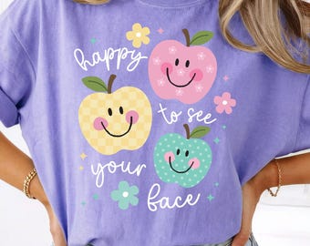 Camiseta Comfort Colors para profesores: ¡Qué alegría verte! - Regalo de vuelta al cole