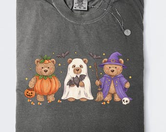 Comfort Colors® 90s Halloween Shirt, Trick or Treating 90s Bears T-Shirt, Nostalgia Grandmacore Tee