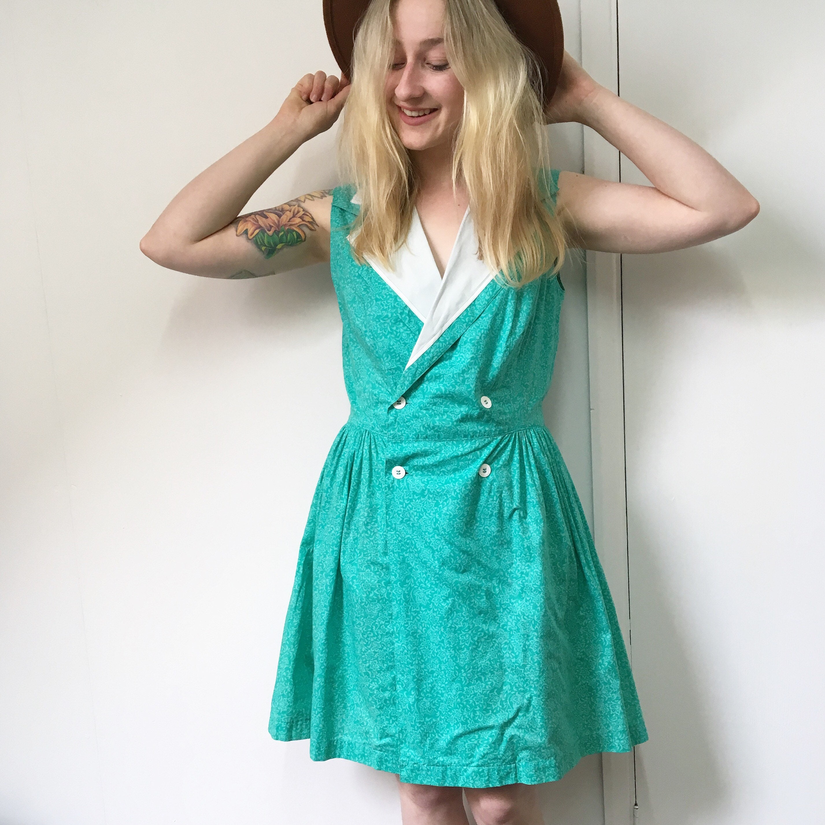 Robe verte Vintage rétro robe dété Mini robe robe de Etsy