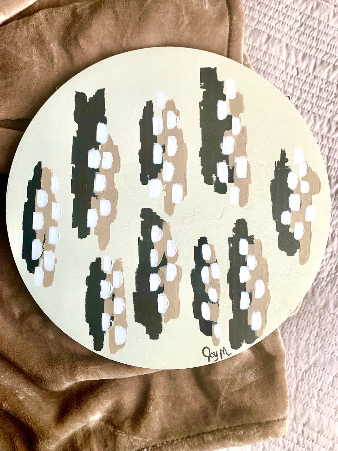 Original Black Hand Painted Art Wall Hanging Home Decor Etsy