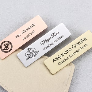 Personalised Name Badge, Staff ID Tag with Pin, Design Your Custom Badge, Custom Flat badge for work, Office Name tag Employee Business Tags