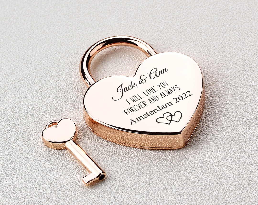 Heart Love Lock With Key, Personalized Lock for Love, Love Padlocks
