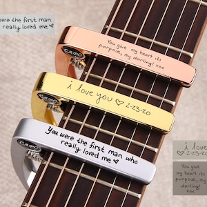 Personalized Guitar Capo, Actual Handwriting Guitar Capo, Custom Guitar Player Gift, Musician Guitarist Gift Ideas, Fathers Day Gift