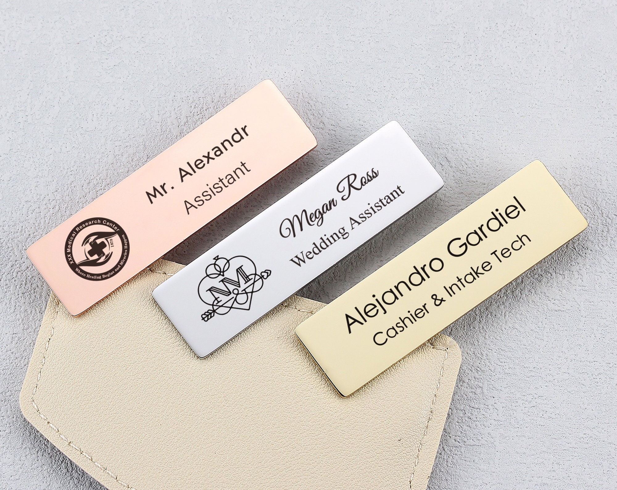 Custom Name Tags with Pin, Personalized Your Business Logo Badge, Custom Company Branded Business Staff Identification Badge for Employee