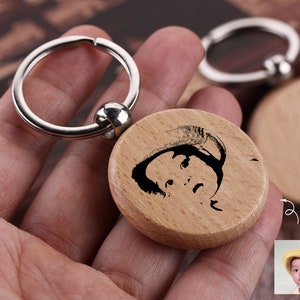 Personalized Wooden Keychain, Custom Calendar Keychain, Personalized Special date Keycahin, Custom Key Ring, Custom Handwriting Gift