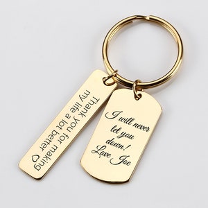 Custom Made Stainless Steel Keychain, Boyfriend Gift Anniversary Girlfriend Gift keychain Birthday gift for her Valentines day gift