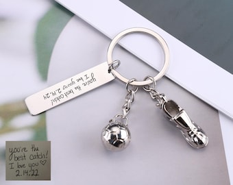 Personalized Soccer Shoes keychain, Handwriting Football Keyring for Boys Men Women Girls, Gift For Soccer Lovers, Sport Gift, Birthday Gift