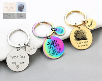 Actual Handwriting Keychain Personalized Boyfriend Birthday Gift Memorial Gift Custom Engraved Handwritten Keychain for Women Christmas Gift