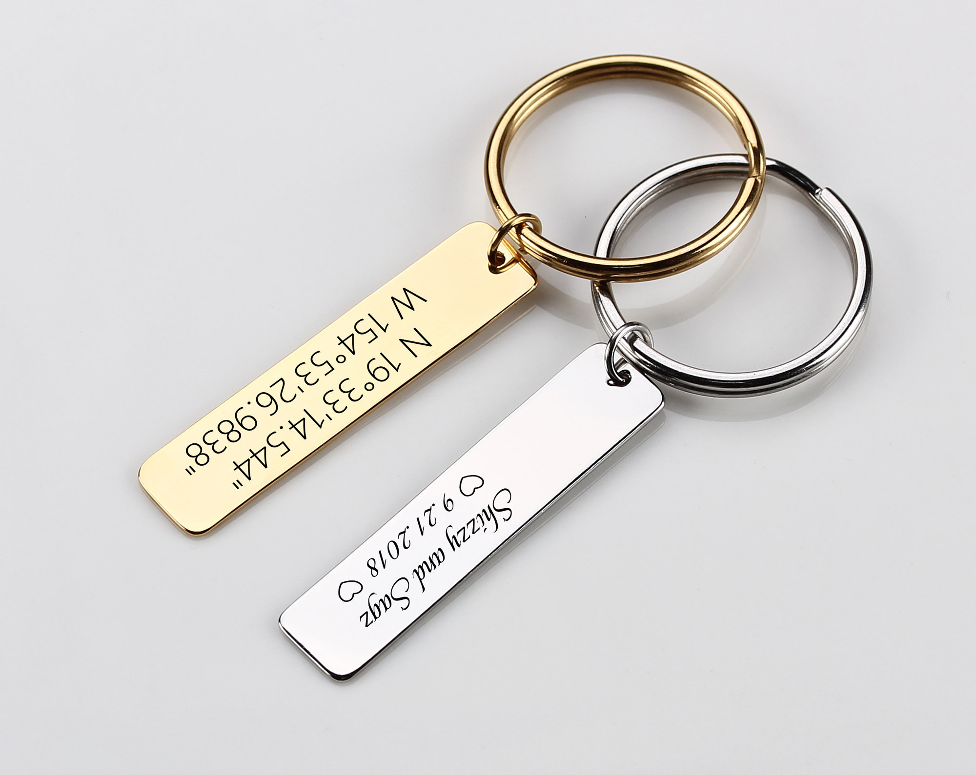 Personalized Coordinates Keychain Personalized Keyring Gift Etsy