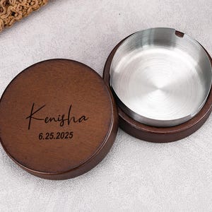 Cenicero de madera personalizado, ceniceros grabados a medida, regalos para padrinos de boda, regalo perfecto para hombres, cenicero único, regalos para padres y esposos.