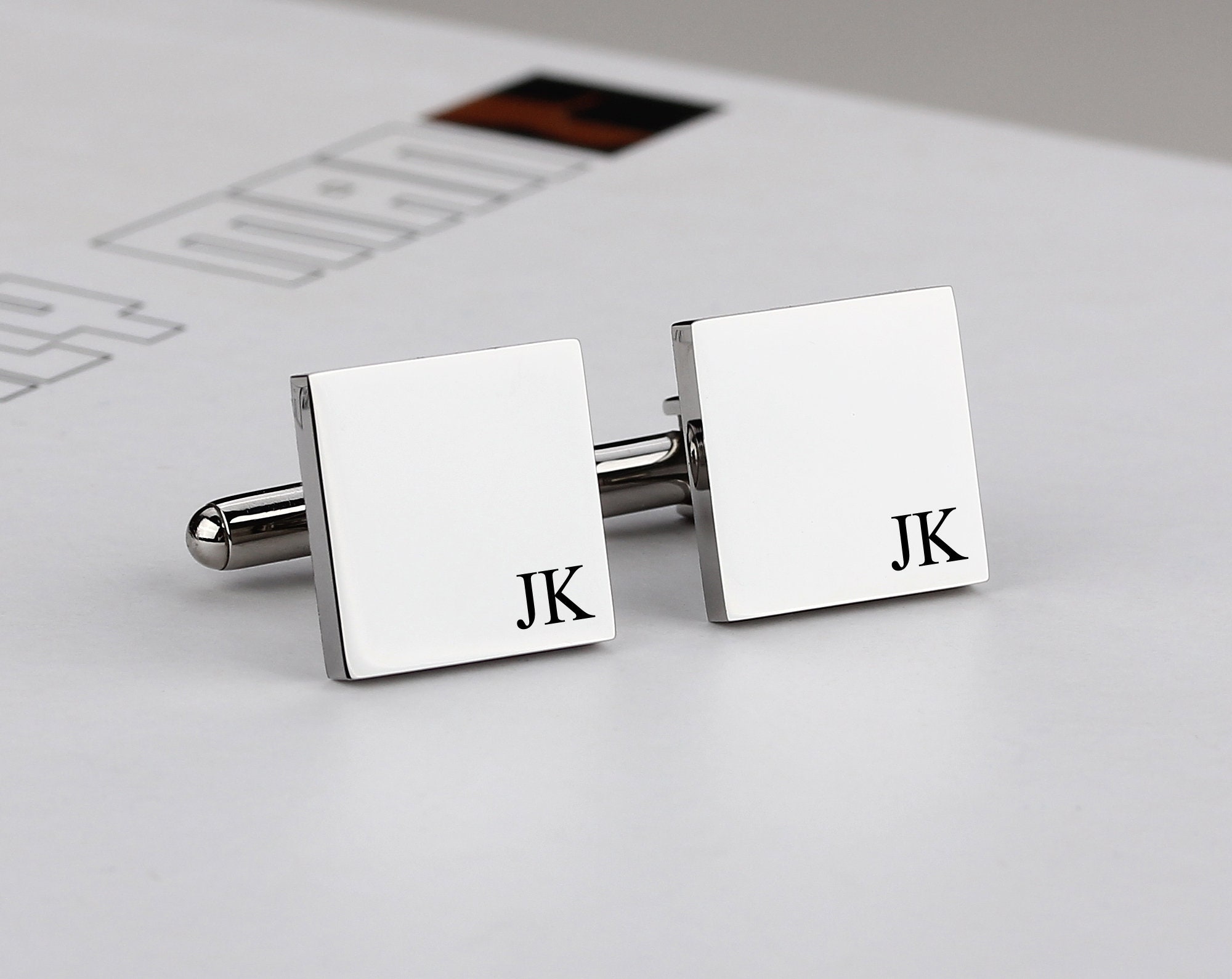 Personalised Wedding Oval Cufflinks with Date in a Box X2BOCOW015 