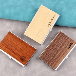 Porta biglietti da visita personalizzato in legno, porta biglietti da visita, porta biglietti da visita in legno inciso al laser, regali aziendali, regalo per dipendenti