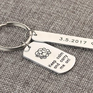 Compass Keychain Latitude Longitude Keychain GPS Coordinate Keychain Personalized Bar Keychain I Love You The Most Dad Gift image 4