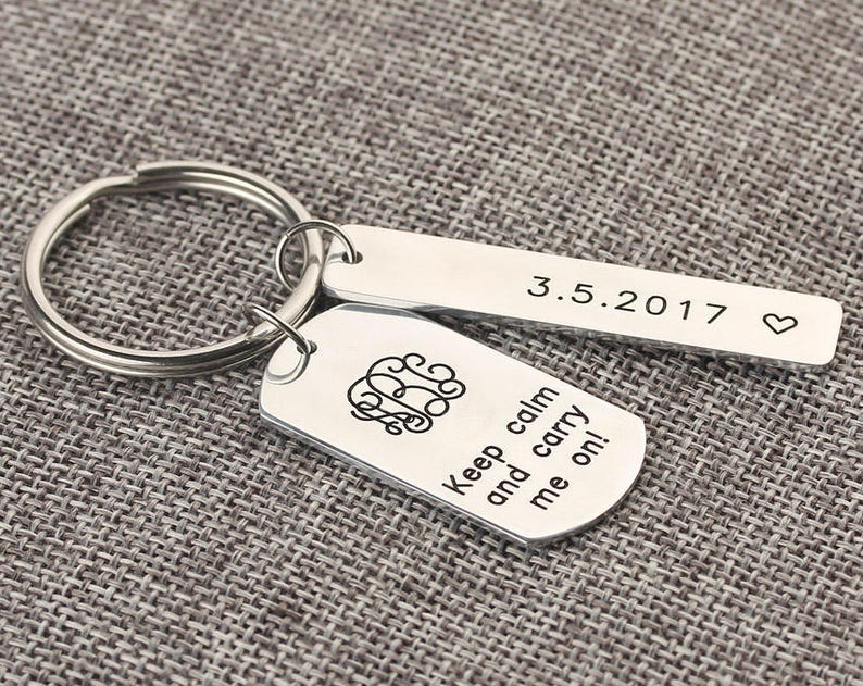 Compass Keychain Latitude Longitude Keychain GPS Coordinate Keychain Personalized Bar Keychain I Love You The Most Dad Gift image 4