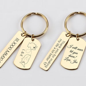 Custom Keychain, Engraved Keychain, Personalized Keychain,  State Map keychain, Boyfriend Gift Name Keychain Boyfriend Gift Keychain
