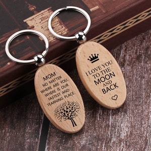 Engraved Keychain, Custom Keychain, Picture Keychain, Wood Keychain, Wood Gift, Wooden Keyring Engraved With Photo or Any Text