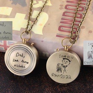Personalisierter Kompass mit echter Handschrift, Arbeitskompass, Konfirmationsgeschenk, Jubiläumsgeschenk, Erstkommunionsgeschenk, Geschenk für Papa & Mama