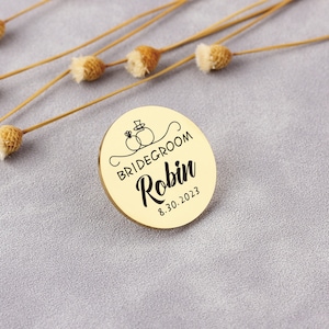 Custom Logo Brooch, Personalized Any Text Pin Relief Pin, Customized Round Disc Company Pin School Badge Memorial Gifts For Members