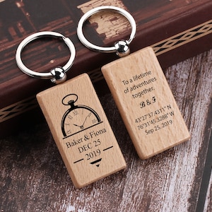 Personalized Wood Keychain, Engraved Keychain, Engraved Picture Keyring, Custom Text Key Chain, Christian Groomsman Bridesmaid wedding Gift