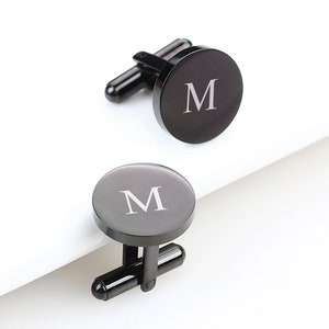 Personalized cufflinks, Handwriting cufflinks, Custom Black Cufflinks for Him, Wedding Cufflinks, Groomsmen Gift, Engraved Groom Cufflinks