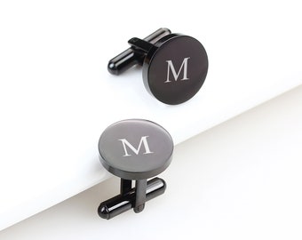 Boutons de manchette personnalisés, Boutons de manchette manuscrits, Boutons de manchette noirs personnalisés pour lui, Boutons de manchette de mariage, Cadeau garçon d'honneur, Boutons de manchette gravés