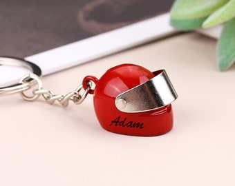 Llavero personalizado con nombre inicial para casco de motocicleta, ideal como regalo para novio, cumpleaños, día del padre, San Valentín o Navidad.