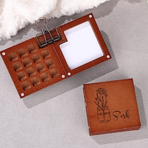 Mini paleta de viaje de madera personalizada, caja magnética para acuarela, mini caja de pinturas, set de acuarela para artistas.