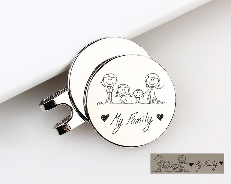 May include: Silver-toned bottle stopper with a round, engraved design featuring a stick-figure family and the words "My Family." The design includes two hearts. The stopper has a curved handle.
