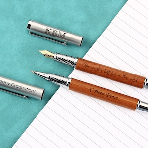 Bolígrafo de gel de corcho metálico personalizado, bolígrafo rollerball de palisandro personalizado, cree un regalo muy exclusivo, bolígrafo de madera con logotipo de empresa grabado con láser