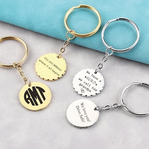 Engraved Actual Handwriting Keychain, Custom Quote Key Chain, Custom Fingerprint Keepsake Jewelry, Handwritten Message from a Loved One