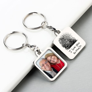 Custom Photo Keychain, Personalized Picture Keepsake, Custom handwriting fingerprint keychain , Customized Gift For Boyfriend Girlfriend