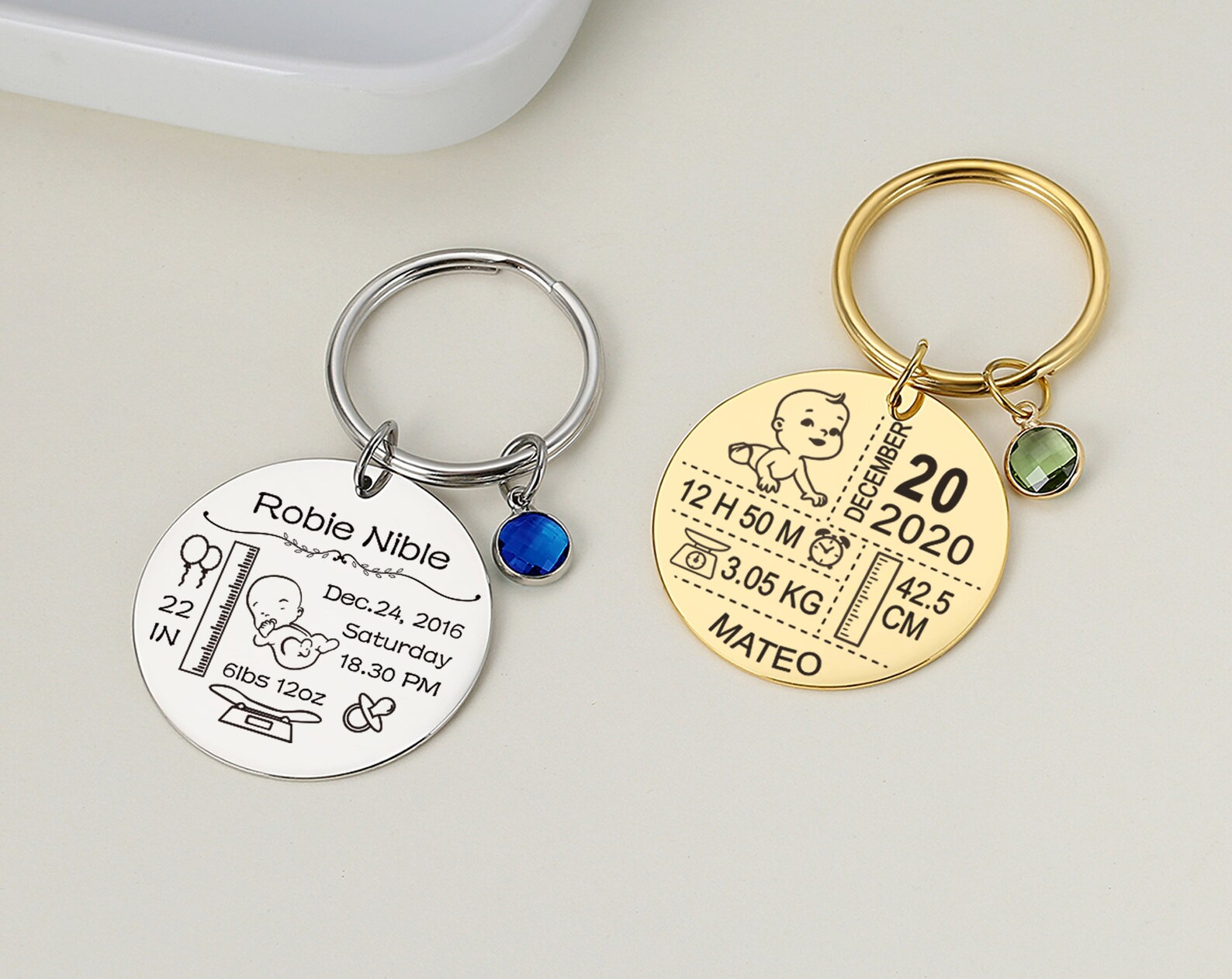 Personalized Newborn Baby Key Chain Baby Stats Key Chain New Etsy
