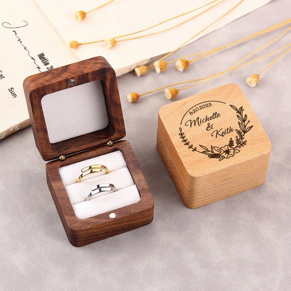 Wooden Ring Box — Engravable Jewelry Organizer & Proposal Box - Image 2