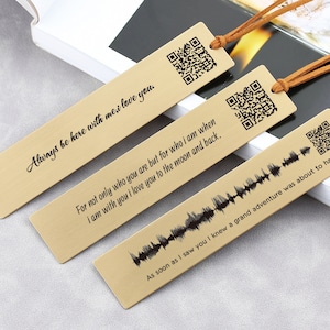 Personalisiertes Soundwave Lesezeichen mit QR Code, Soundwave Art QR Code, Sprachaufnahme Lesezeichen, Ihre Stimme Lesezeichen, Herzschlag Lesezeichen