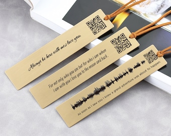 Segnalibro Soundwave personalizzato con codice QR, codice QR Soundwave Art, segnalibro di registrazione vocale, segnalibro della tua voce, segnalibro del battito cardiaco