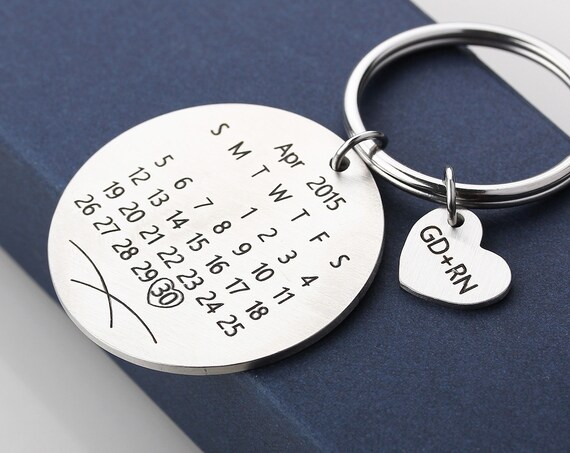 Personalised calendar keychain australia sale