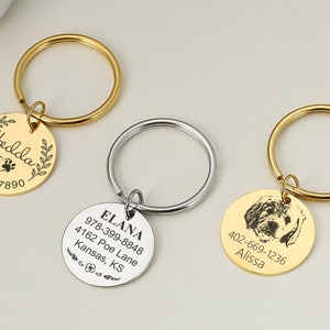Pet Dog Tag, Dog ID tag, Personalized Pet Dog ID tag, Puppy Tag, Cat Name tag, Dog ID Tag, Dog Tag for Dogs, Gold Dog Tag