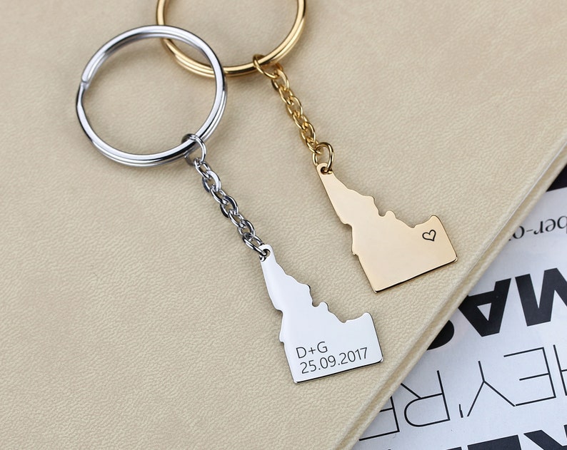 Idaho Keycahin State Keychain Hometown Gift Idaho Jewelry Etsy