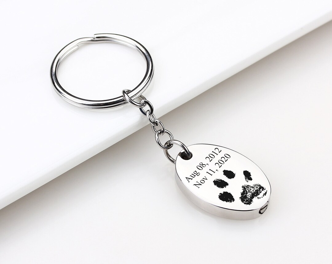 Custom Urn Keychain, Cremation Keychain for Ashes, Photo Engraved Urn