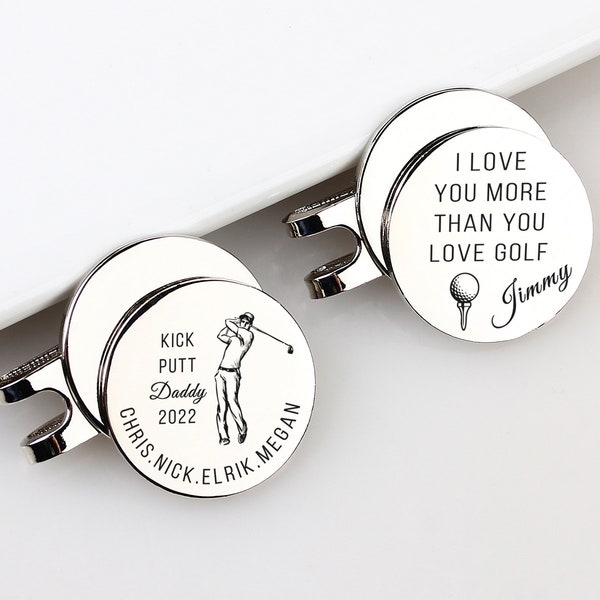 Personalized Golf Gift for Him, Golf Ball Marker with Magnetic Hat Clip, Engraved Handwriting Golfer Gift for Him, Anniversary Gift for Him